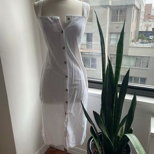 Small classic white summer cotton dress